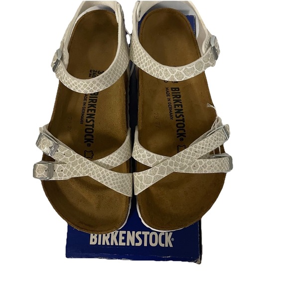 Birkenstock Shoes - NIB! Birkenstock Women 6 1/2 Kumba Magic Snake Print White Glitter Sandals